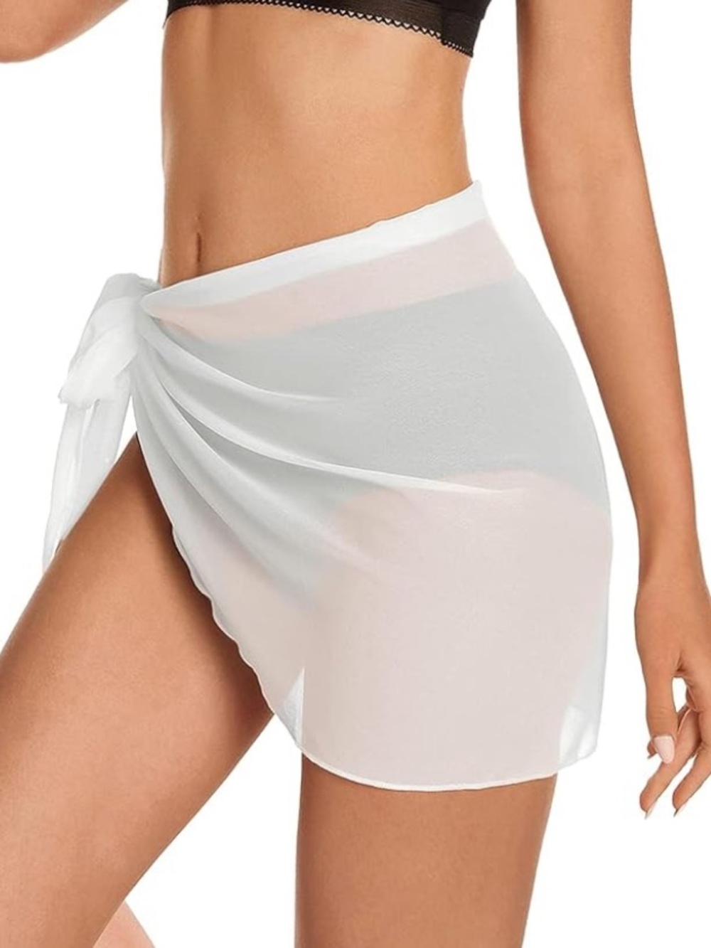 White Beach Sarong Bathing Suit Wrap Skirt Sheer Bikini Swimsuit Cover Up